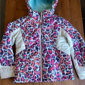 NWOT Girls Mountain Warehouse Snowdrop Ski Snow Jacket 7/8 Leopard Print